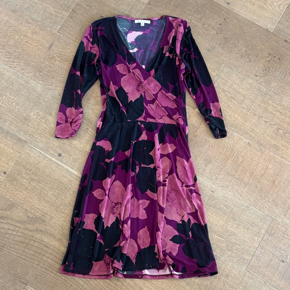 CAbi Long Sleeve Dress - Pink and Black Floral